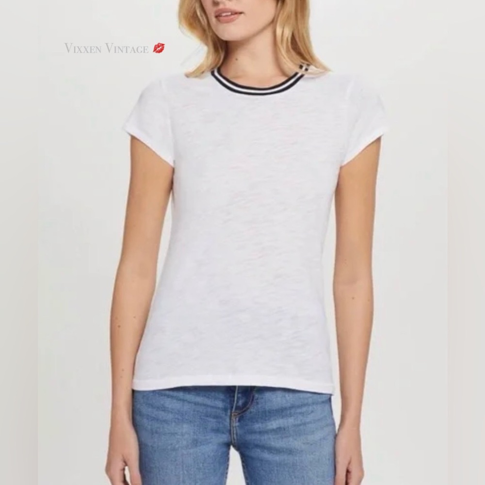 GOLDIE 'TIPPED RINGER TEE' IN WHITE